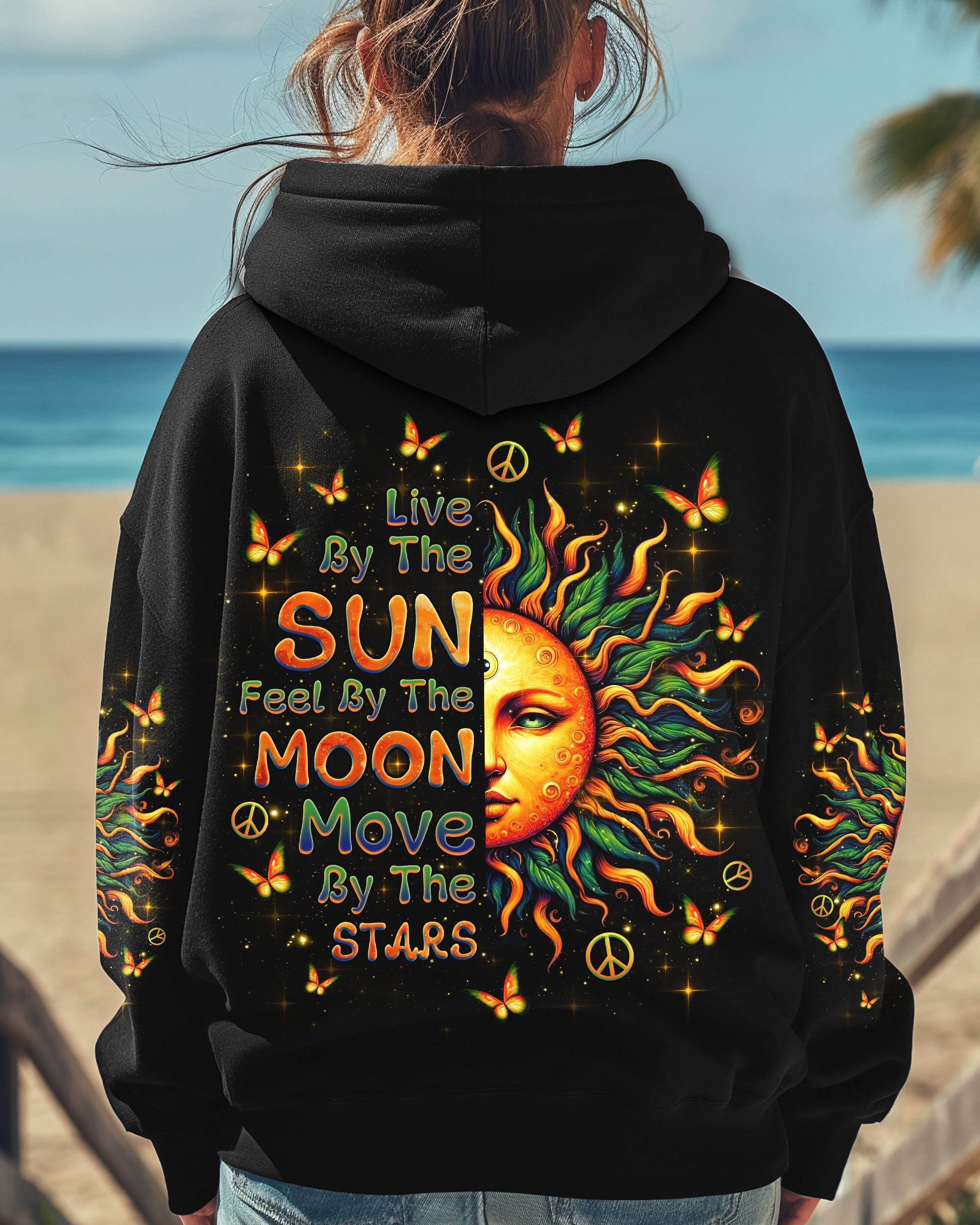 Live by the Sun Feel by the Moon Move by the Stars Sun Moon Face AOP Shirts _1_ kWS4V