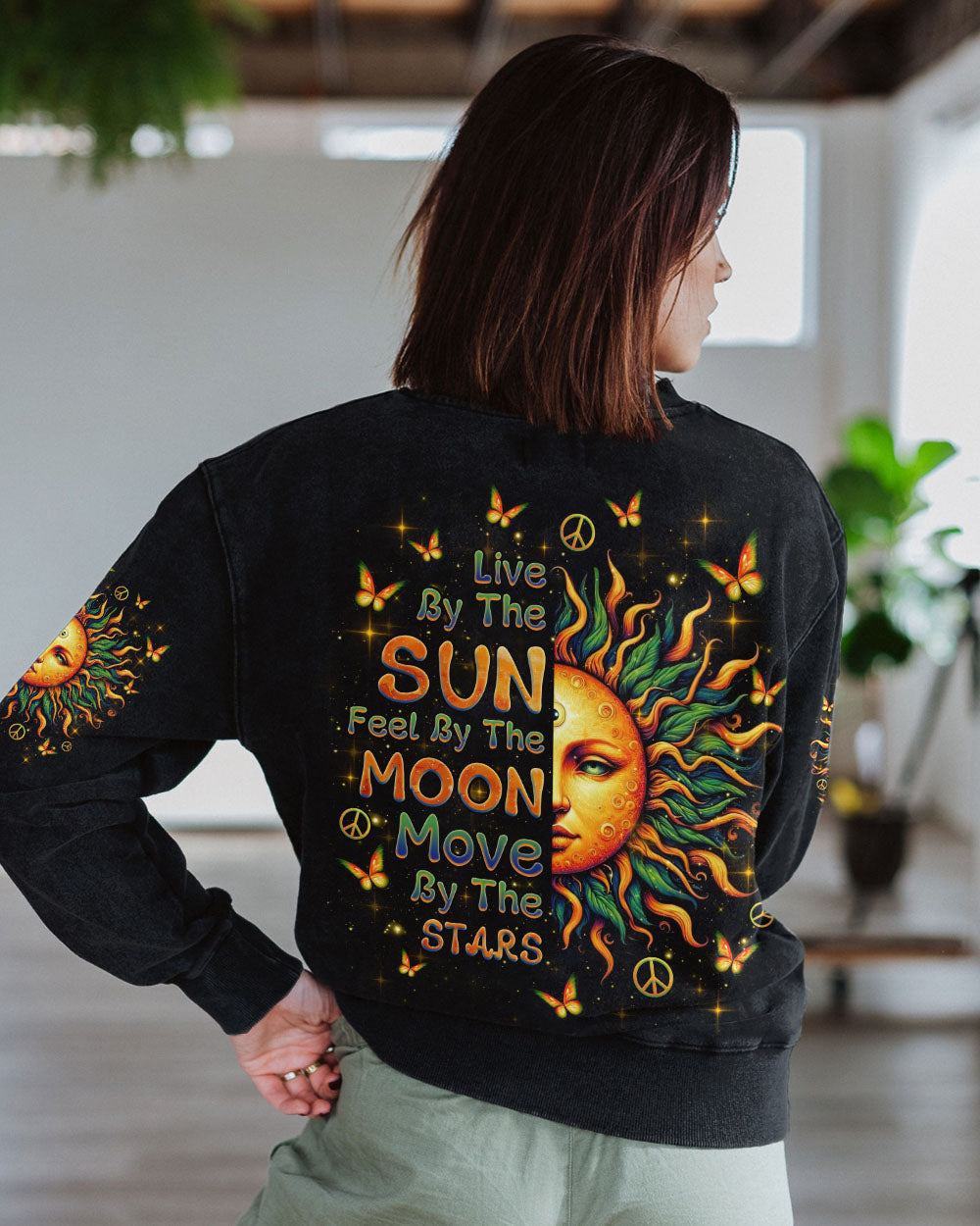 Live by the Sun Feel by the Moon Move by the Stars Sun Moon Face AOP Shirts _3_ VpbBp
