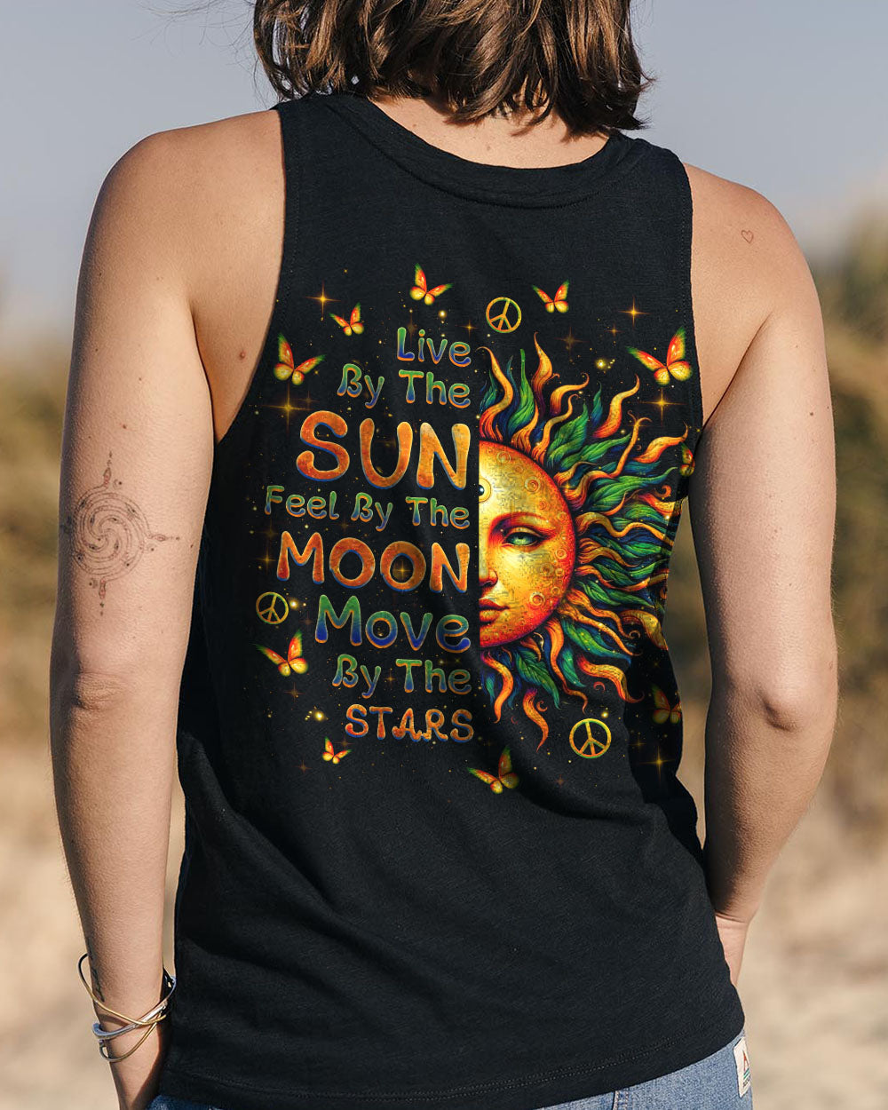 Live by the Sun Feel by the Moon Move by the Stars Sun Moon Face AOP Shirts _7_ 1Wrzz