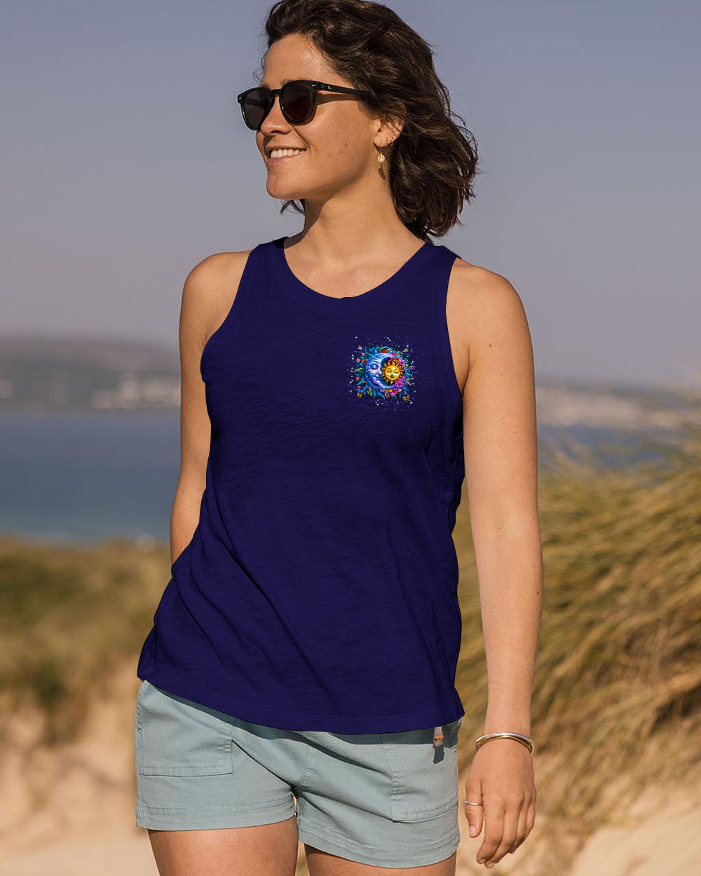 Live by the Sun Feel by the Moon Move by the Stars Sun and Moon Graphic AOP Shirts _12_ Yk83v