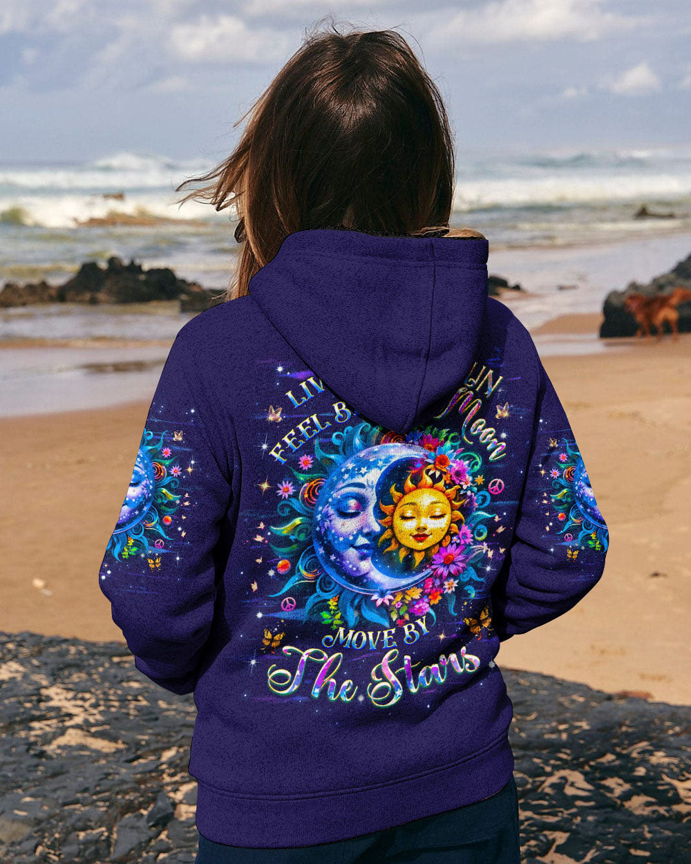 Live by the Sun Feel by the Moon Move by the Stars Sun and Moon Graphic AOP Shirts _2_ uwKcN