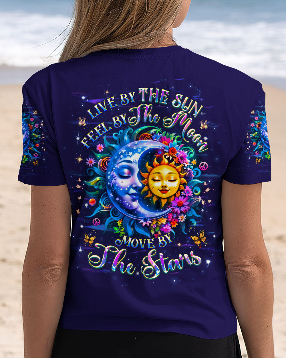 Live by the Sun Feel by the Moon Move by the Stars Sun and Moon Graphic AOP Shirts _5_ 3JhDT