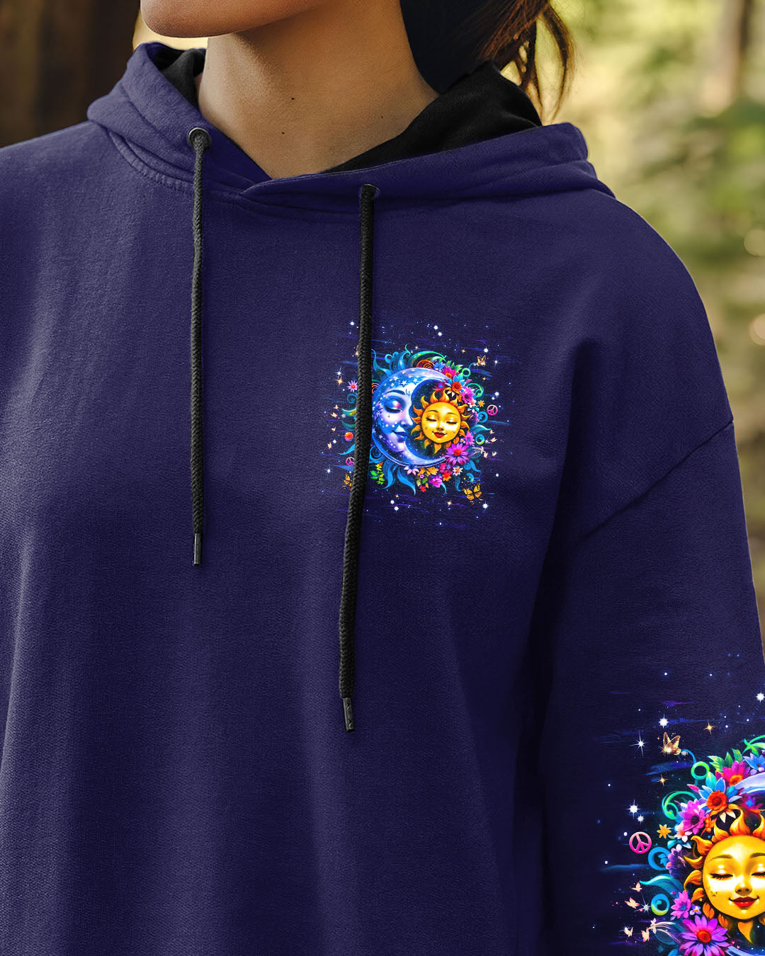 Live by the Sun Feel by the Moon Move by the Stars Sun and Moon Graphic AOP Shirts _6_ 9QfFZ