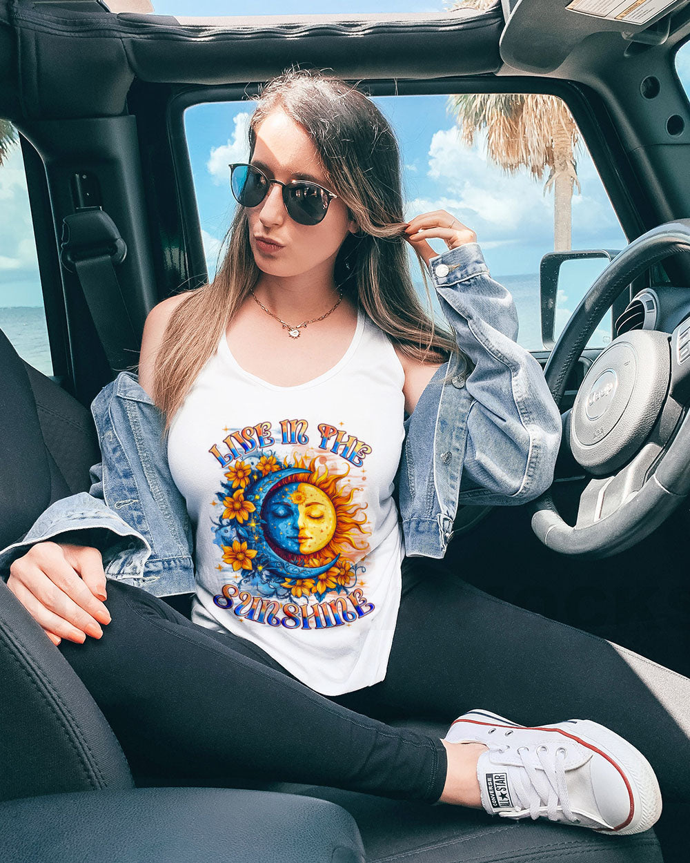 Live in the Sunshine Sun and Moon Floral Graphic AOP Shirts _5_ eLzpn