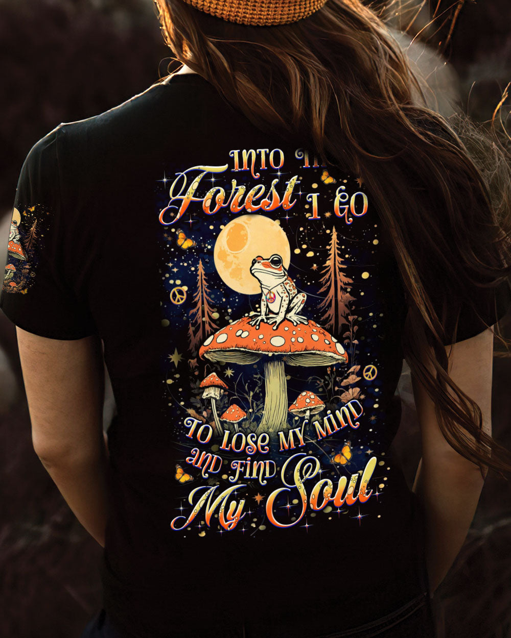 Lose My Mind and Find My Soul Frog with Mushroom Into the Forest AOP Shirts _3_ pigKo