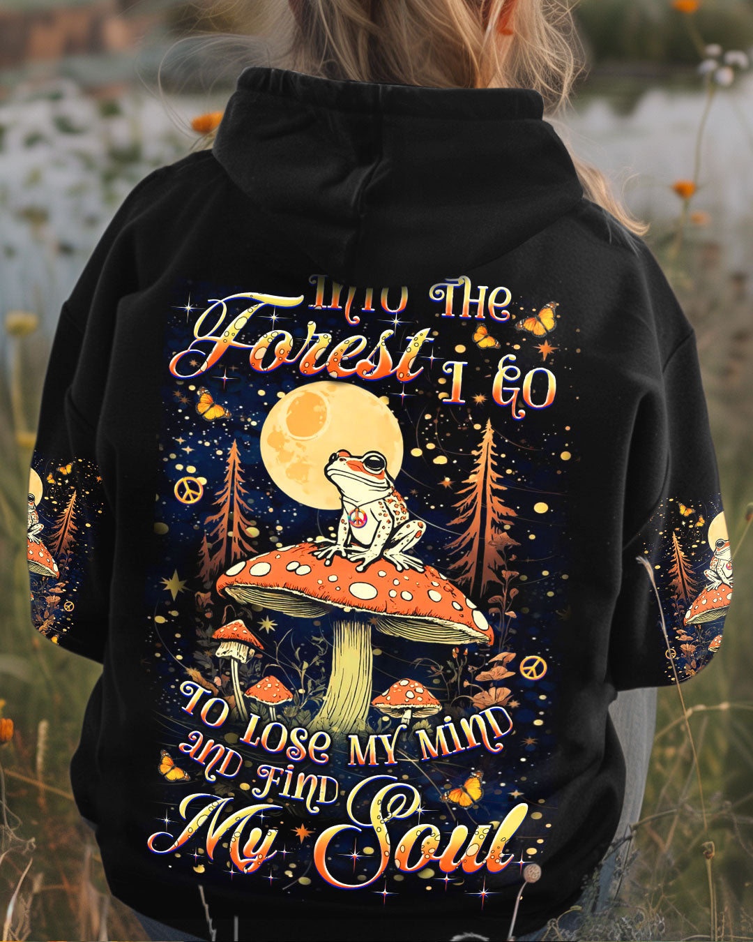 Lose My Mind and Find My Soul Frog with Mushroom Into the Forest AOP Shirts _5_ kEgaC