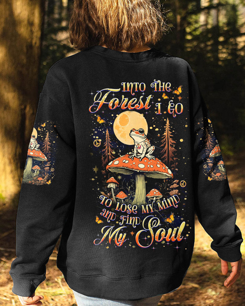 Lose My Mind and Find My Soul Frog with Mushroom Into the Forest AOP Shirts _7_ bTcUP