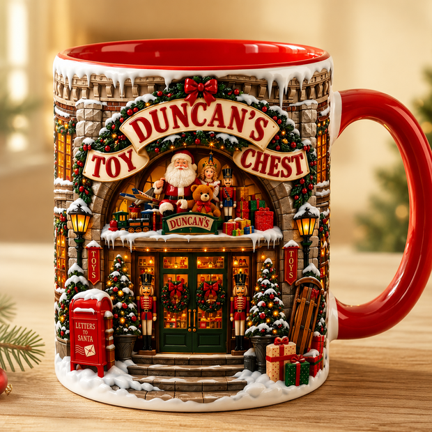 Christmas Shop Storefront Holiday Gift For Family - Personalized Accent Mug