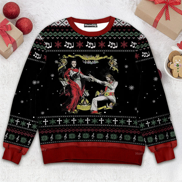 Jesus And Elvis Christmas Ugly Sweater QT208486Hj