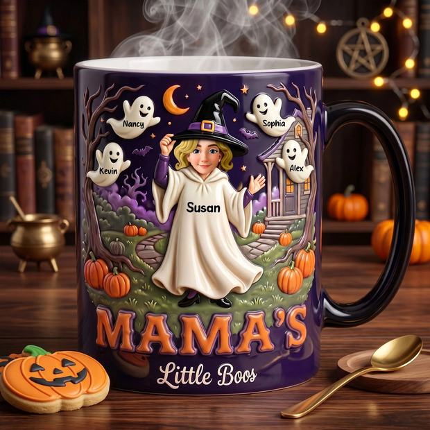 Witch Mama's Little Boos Halloween - Personalized Magic Mug - Gifts For Mom, Grandma