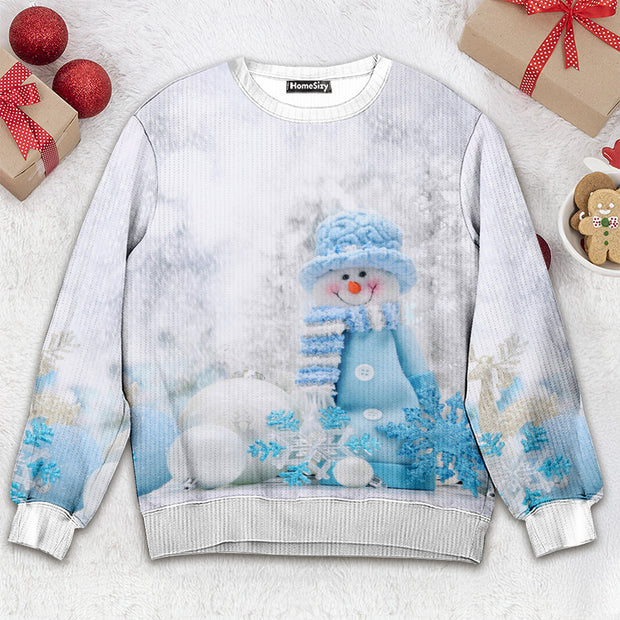 3D Blue Snowman - Christmas Gift For Adults - Ugly Christmas Sweater QT309099