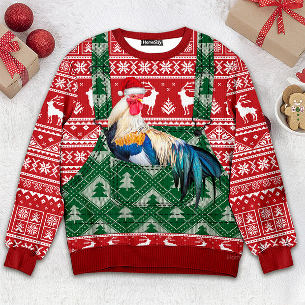 Rooster Pattern - Christmas Gift For Adults - 3D Ugly Christmas Sweater 3D QT312040