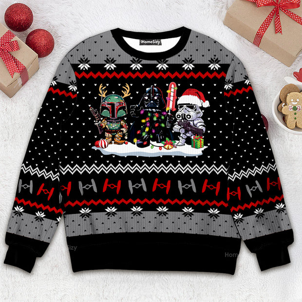 Stwa Boba Fett Darth Vader - Chirstmas Gift For Fans - 3D Ugly Christmas Sweater QT5090501