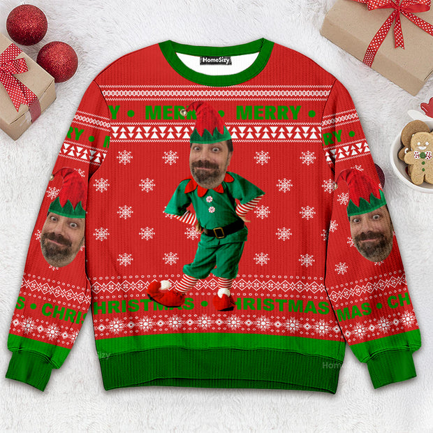 Custom Photo Christmas Elf - Personalized 3D Ugly Christmas Sweater QT309758