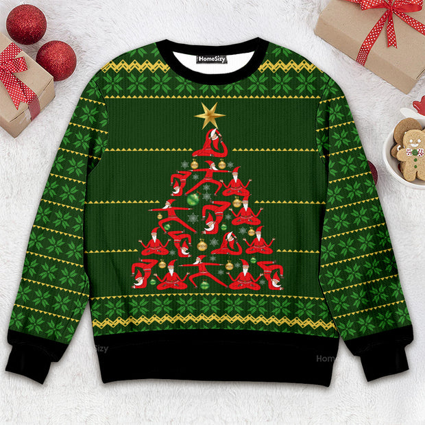 Yoga Christmas - Christmas Gift For Adults - 3D Ugly Christmas Sweater QT309426