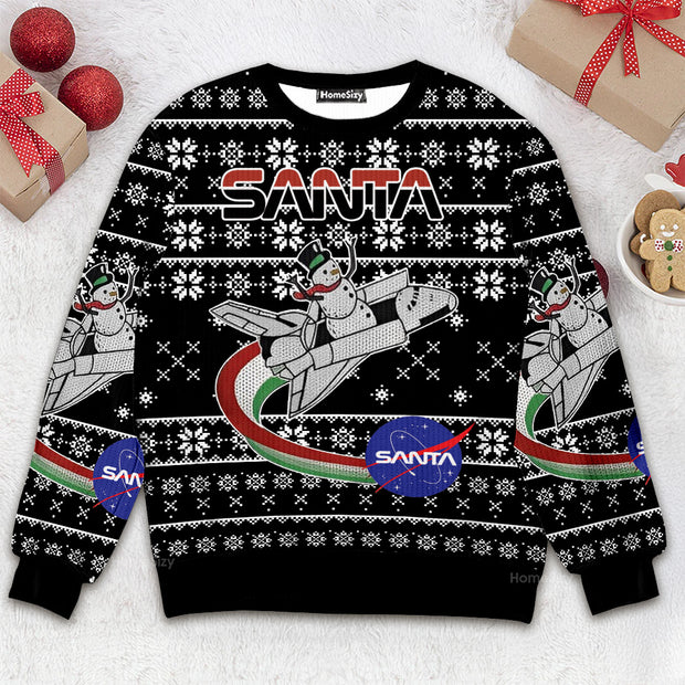 3D Nasa Santa Xmas Ugly Sweater Best Gift For Christmas Xmas Christmas Apparel QT212017Hj