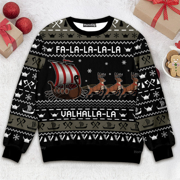 Fa-la-la-valhalla Viking Ugly Christmas Sweater 3D Printed Best Gift For Xmas Adult QT305774Hj