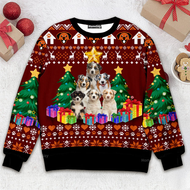 Australian Shepherd Pine Tree - Christmas Gift For Dog Lovers - 3D Ugly Christmas Sweater QT309783