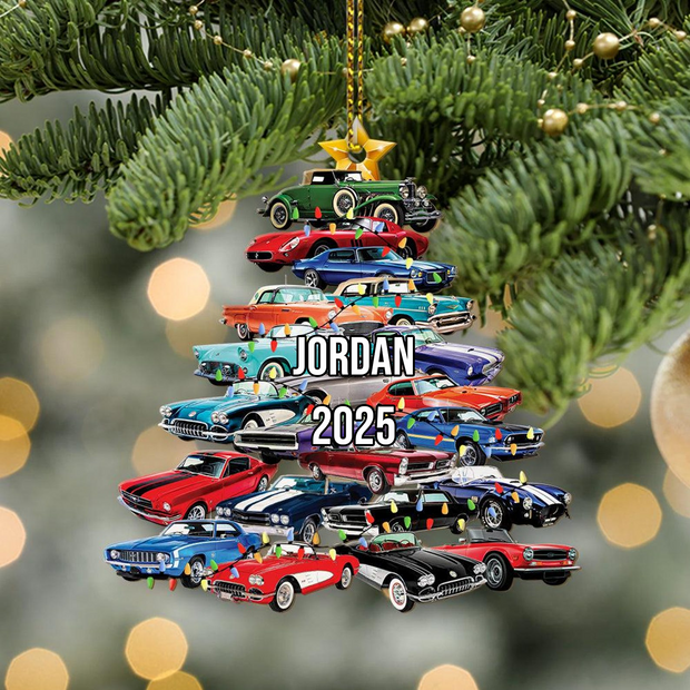 Christmas Car Tree - Personalized Shaped Acrylic Ornament - Christmas Gift For Car Lovers | HN02