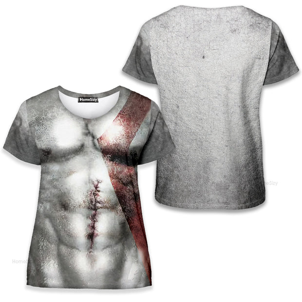 God Of War Movie Kratos Cosplay Costume - 3D Tshirt