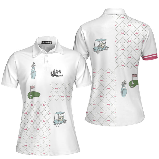 Ready For A Golf Day Golf White And Pink Women Polo Shirt QT302544Lc