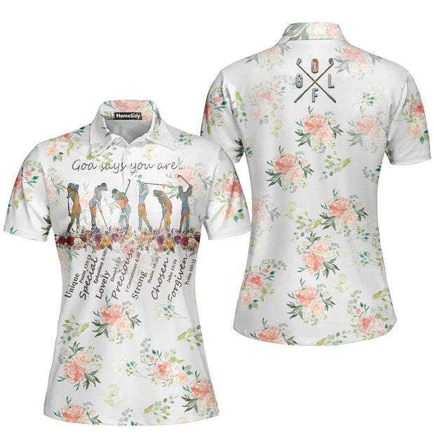 Golf Girl God Jesus Says You Are Short Sleeve Polo Shirt QT208035La