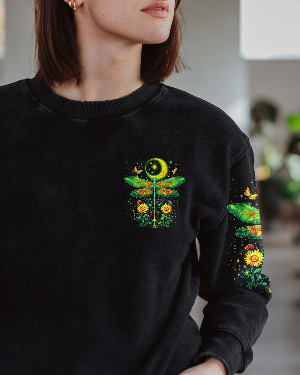 Magic Is All Around You Just Have to Believe Dragonfly and Moon Celestial Graphic AOP Shirts _6_ ENbee