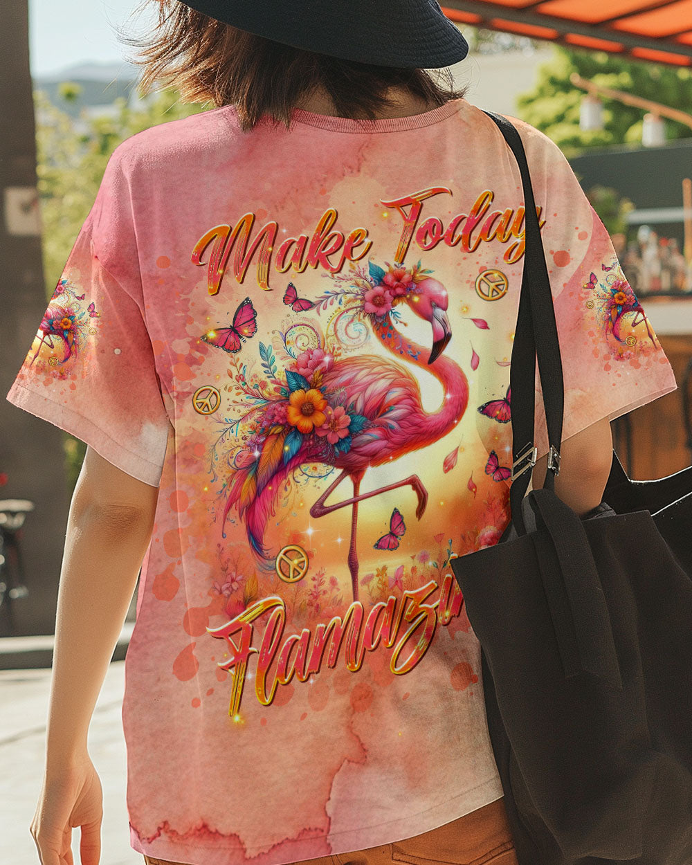 Make Today Flamazing Flamingo Pink Boho Tie Dye AOP Shirts _1_ c6qbX