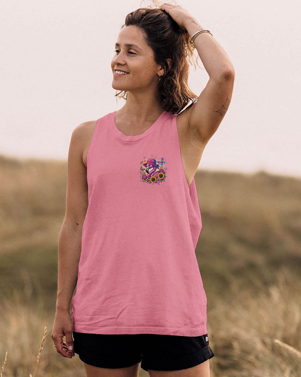 Make Today Flamazing Flamingo with Sunflower Cute Pink AOP Shirts _10_ 6waw2