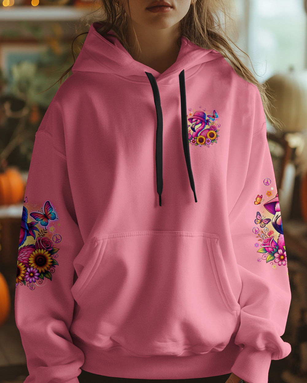 Make Today Flamazing Flamingo with Sunflower Cute Pink AOP Shirts _4_ AvR8q