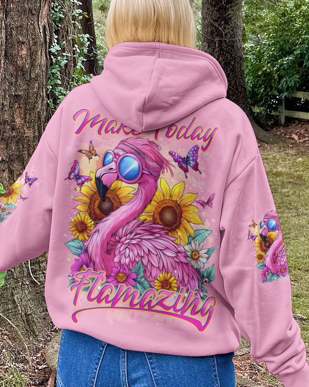 Make Today Flamazing Pink Flamingo Inspirational Graphic AOP Shirts _10_ 7lRHi