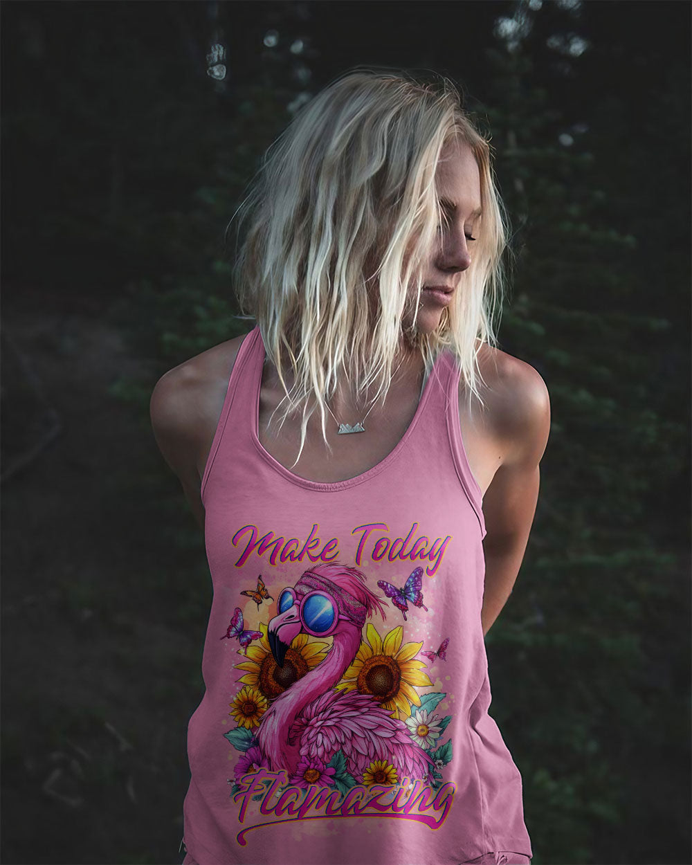 Make Today Flamazing Pink Flamingo Inspirational Graphic AOP Shirts _7_ SVbMD