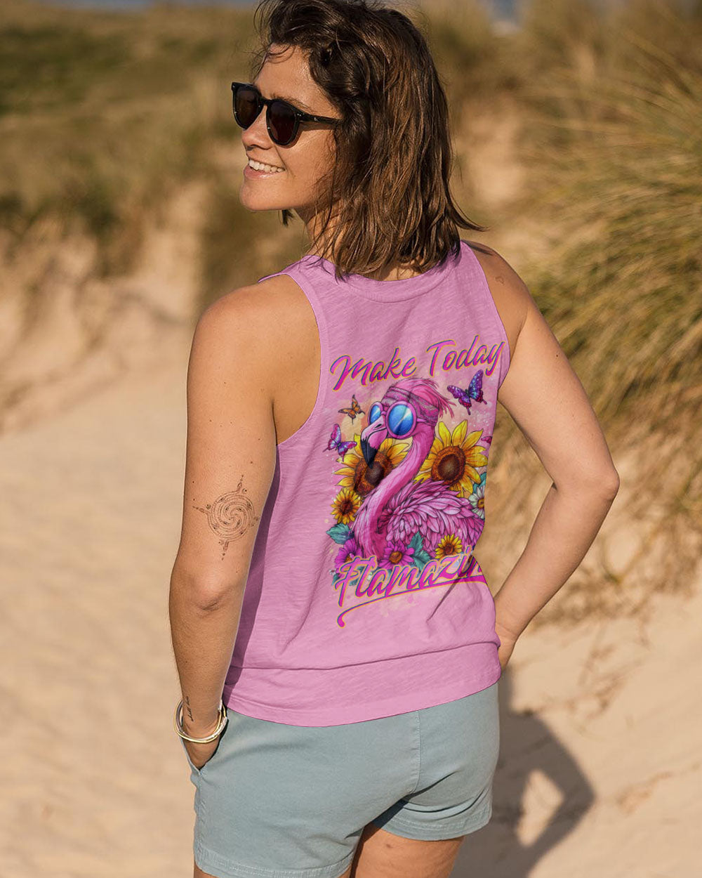 Make Today Flamazing Pink Flamingo Inspirational Graphic AOP Shirts _9_ 6ojM3