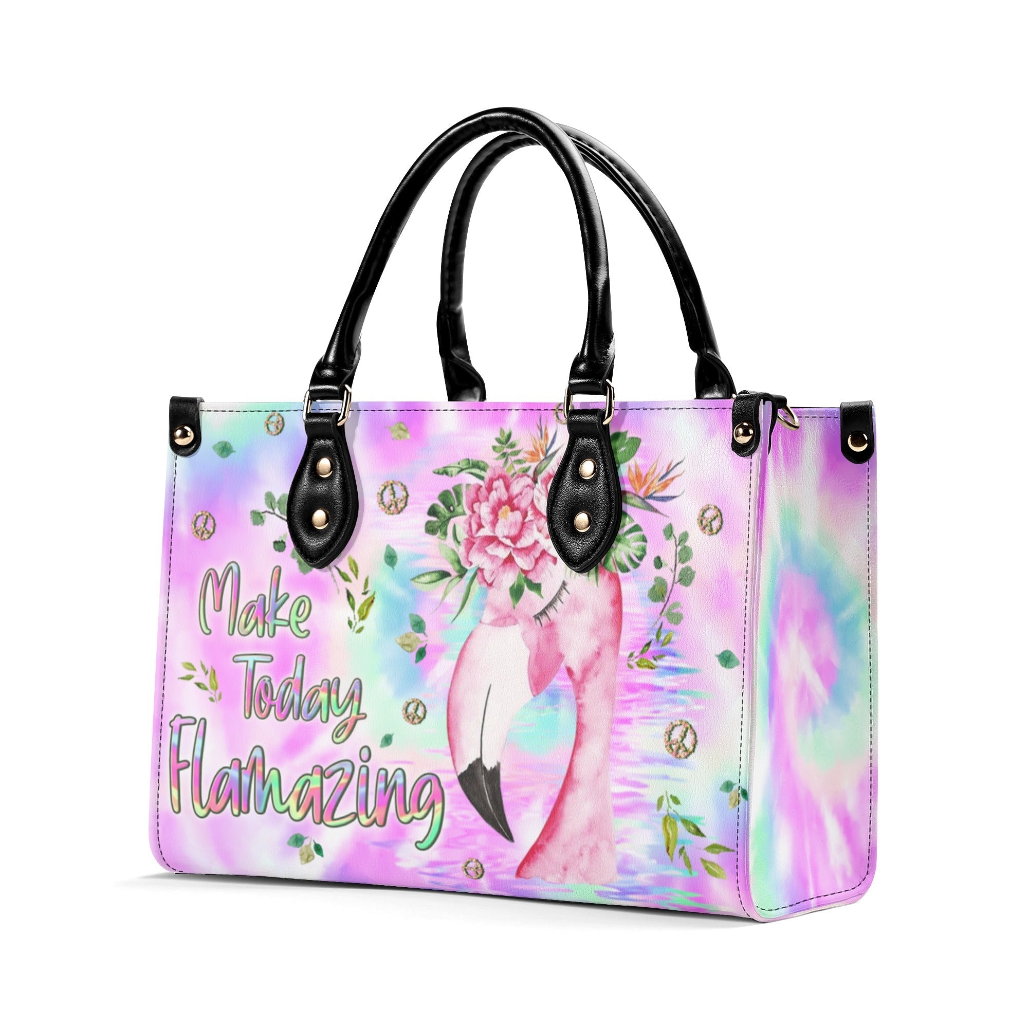 Make Today Flamazing Pink Flower Flamingo Hippie Leather Bag Gift for Women _8_ Fhohh