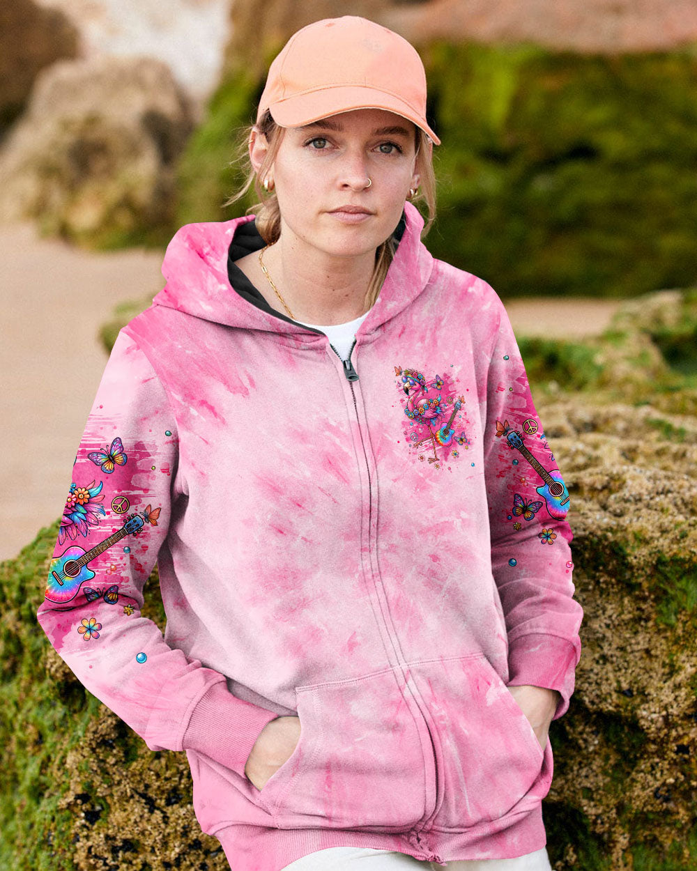 Make Today Flamazing Pink Tie Dye Flamingo Inspirational AOP Shirts _4_ QvcoZ