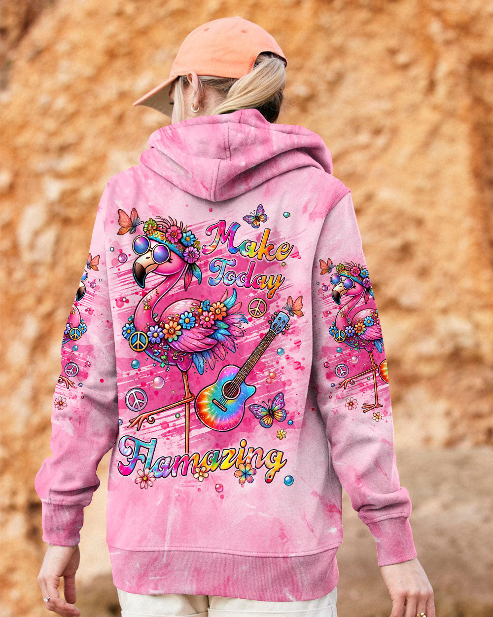 Make Today Flamazing Pink Tie Dye Flamingo Inspirational AOP Shirts _9_ rBYRv