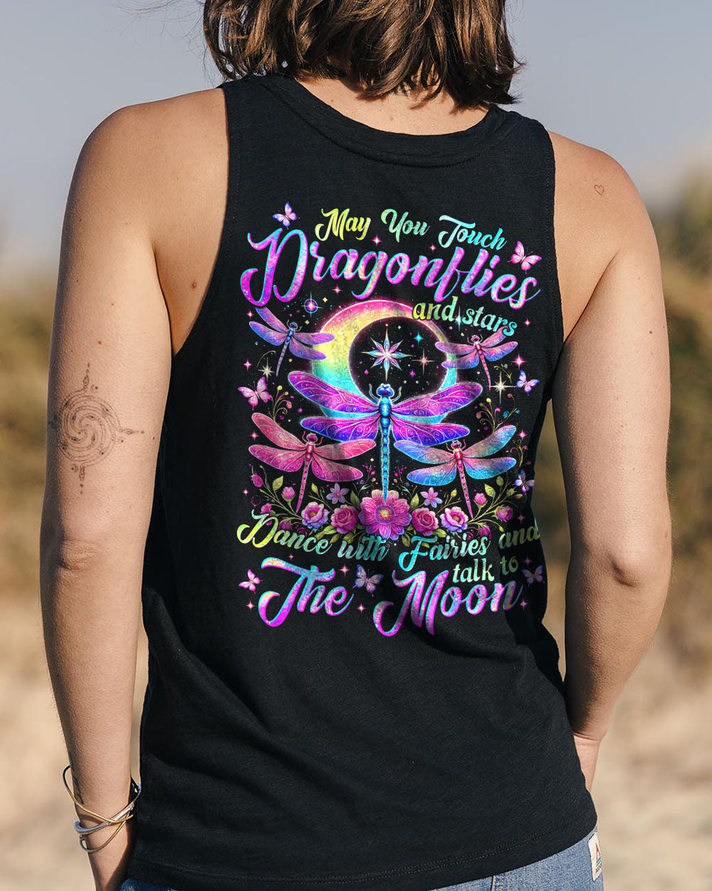 May You Touch Dragonflies Talk to the Moon Boho Graphic AOP Shirts _11_ Rgau8