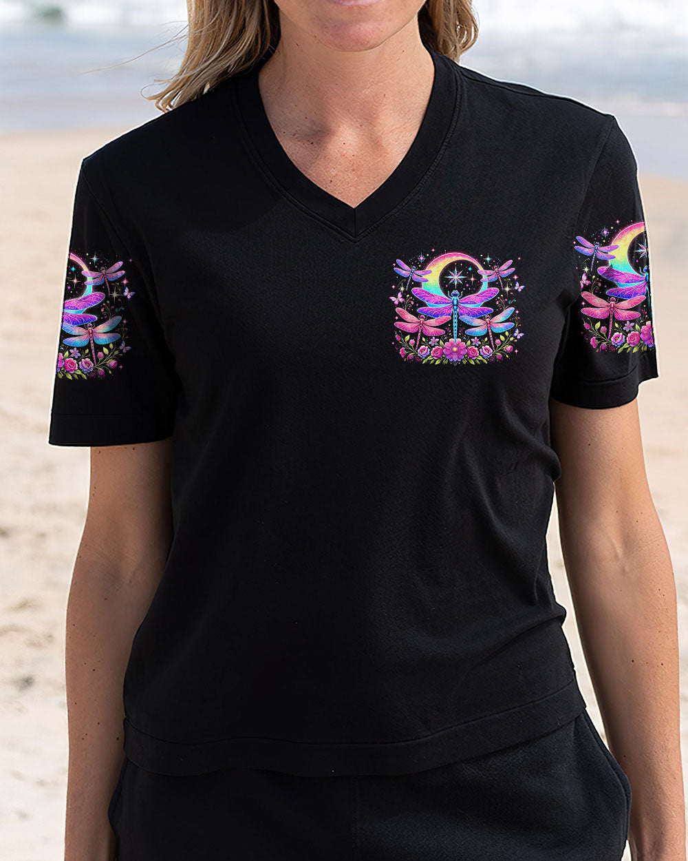 May You Touch Dragonflies Talk to the Moon Boho Graphic AOP Shirts _2_ OMW0F