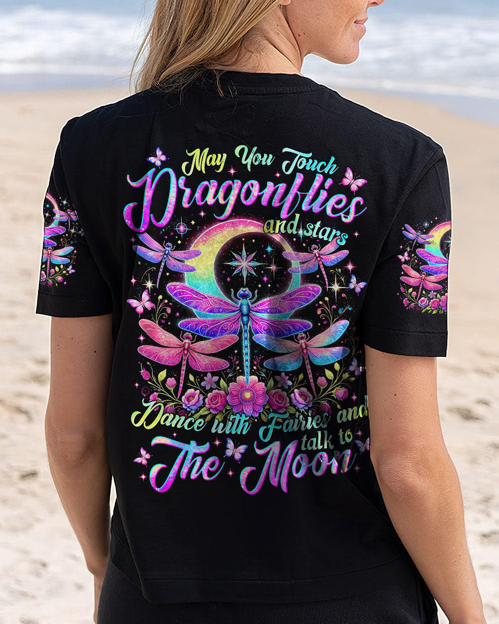 May You Touch Dragonflies Talk to the Moon Boho Graphic AOP Shirts _3_ At9si
