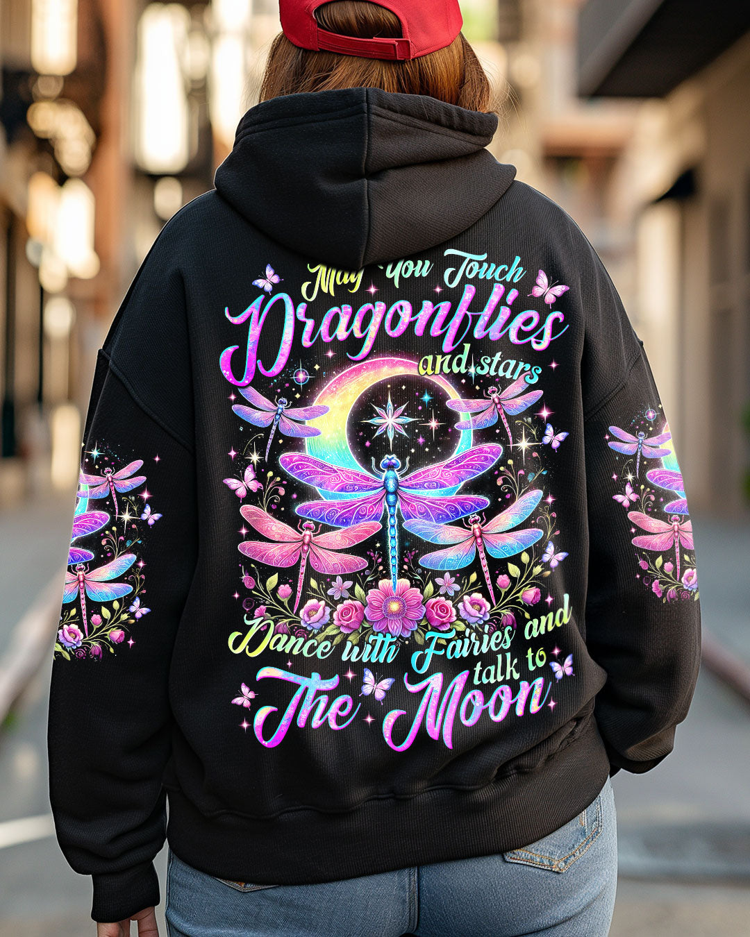 May You Touch Dragonflies Talk to the Moon Boho Graphic AOP Shirts _5_ ZXJCw