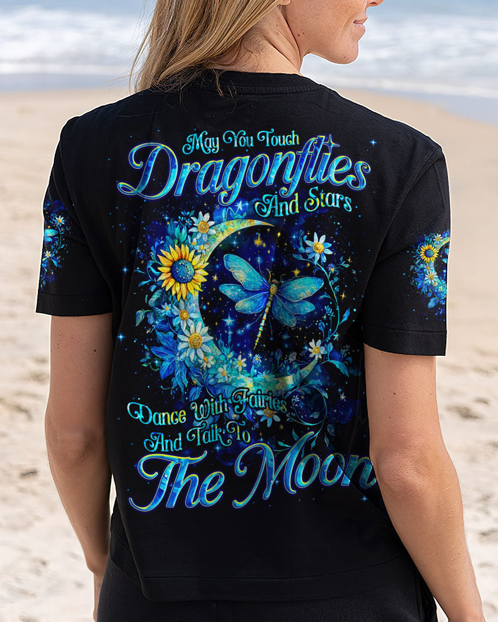May You Touch Dragonflies and Stars Dragonflies and Moon Floral Graphic AOP Shirts _12_ 38yr6
