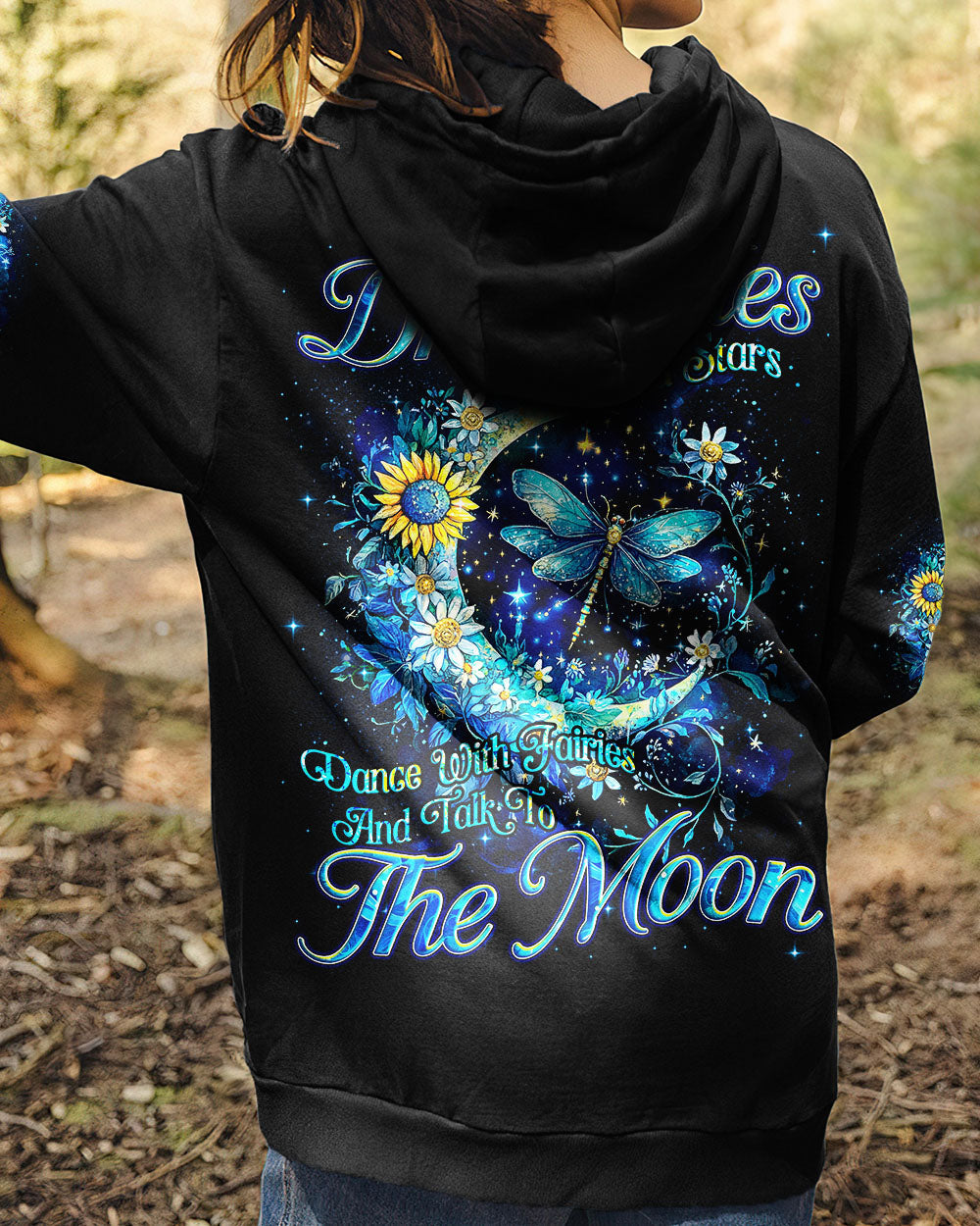 May You Touch Dragonflies and Stars Dragonflies and Moon Floral Graphic AOP Shirts _8_ Deyah
