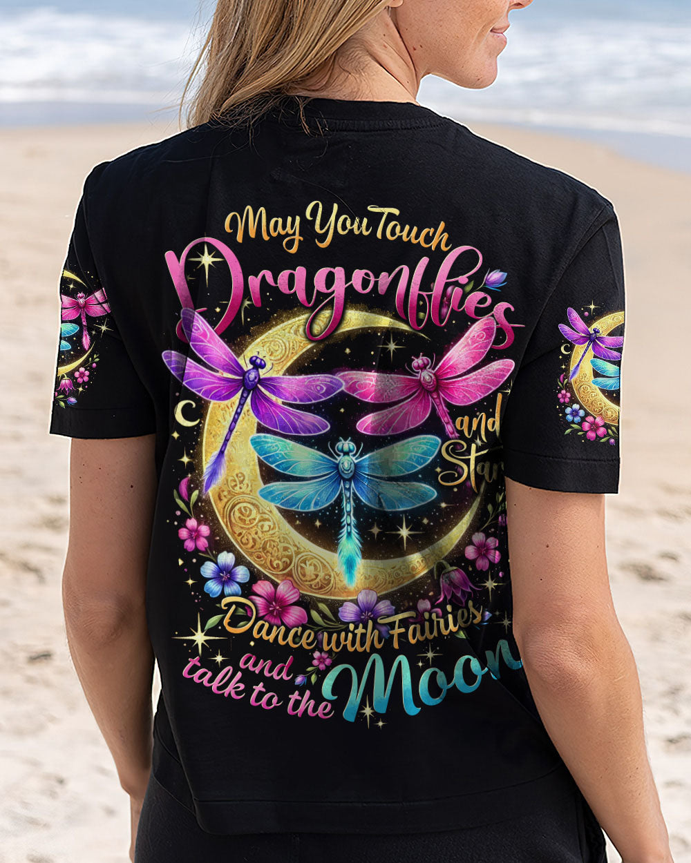 May You Touch Dragonflies and Talk to the Moon Boho Graphic AOP Shirts _3_ dHHre