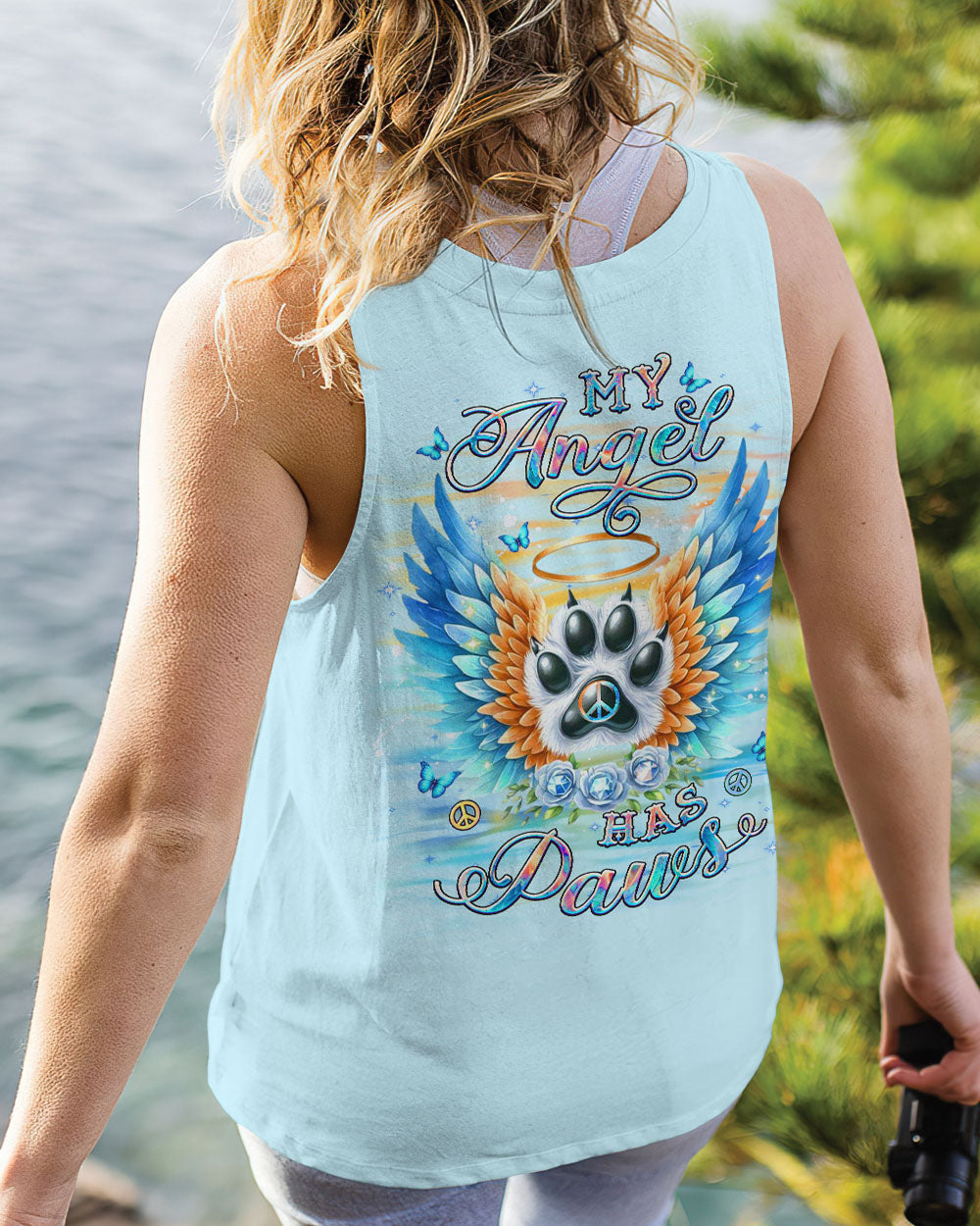 My Angel Has Paws Blue Wings Paw Pet Loss Remembrance AOP Shirts _11_ 1onPm