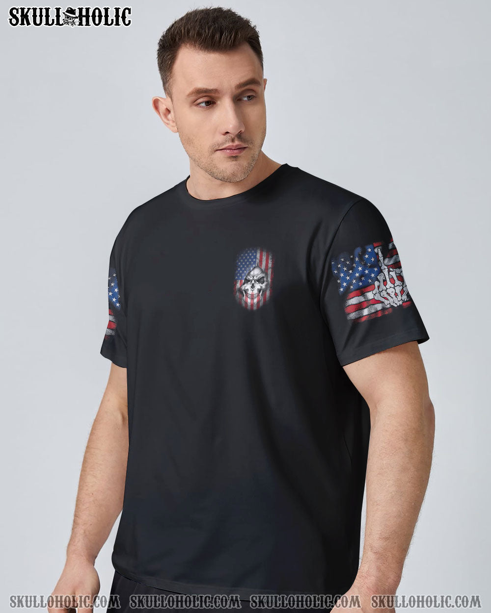 My Give a F Is Broken but My go F Yourself is Fully Funtional Patriotic Skull Flag AOP Shirts _10_ E6eYx