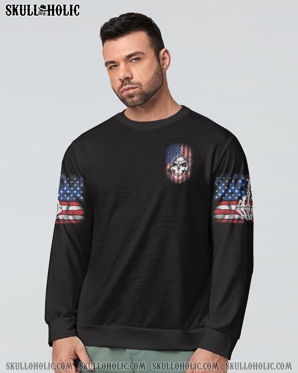 My Give a F Is Broken but My go F Yourself is Fully Funtional Patriotic Skull Flag AOP Shirts _4_ dJQVD