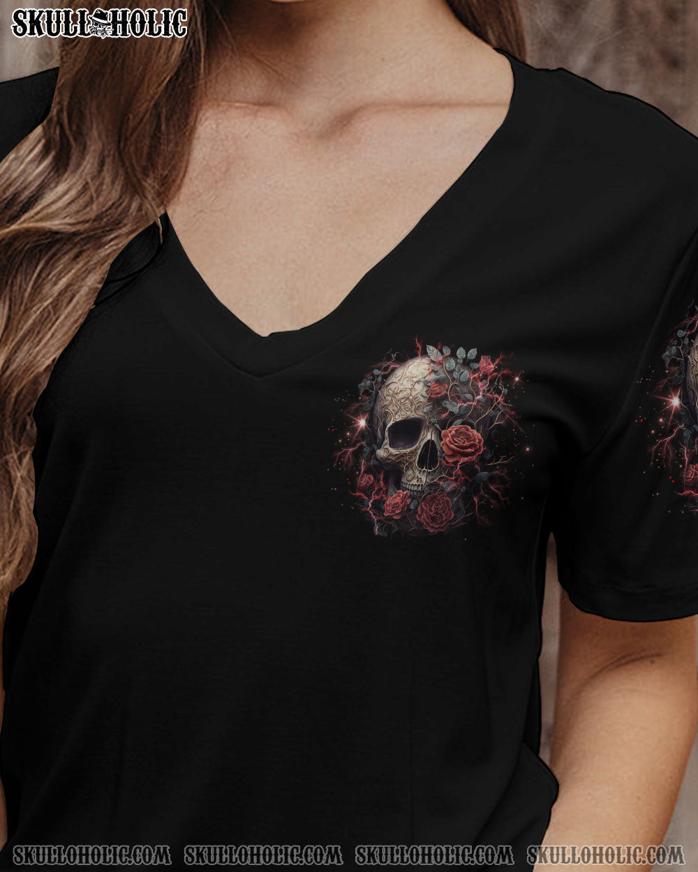My Give a F Is Broken but my Go F Yourself is Fully Funtional Skull Gothic Attitude Roses AOP Shirts _8_ dd70Y