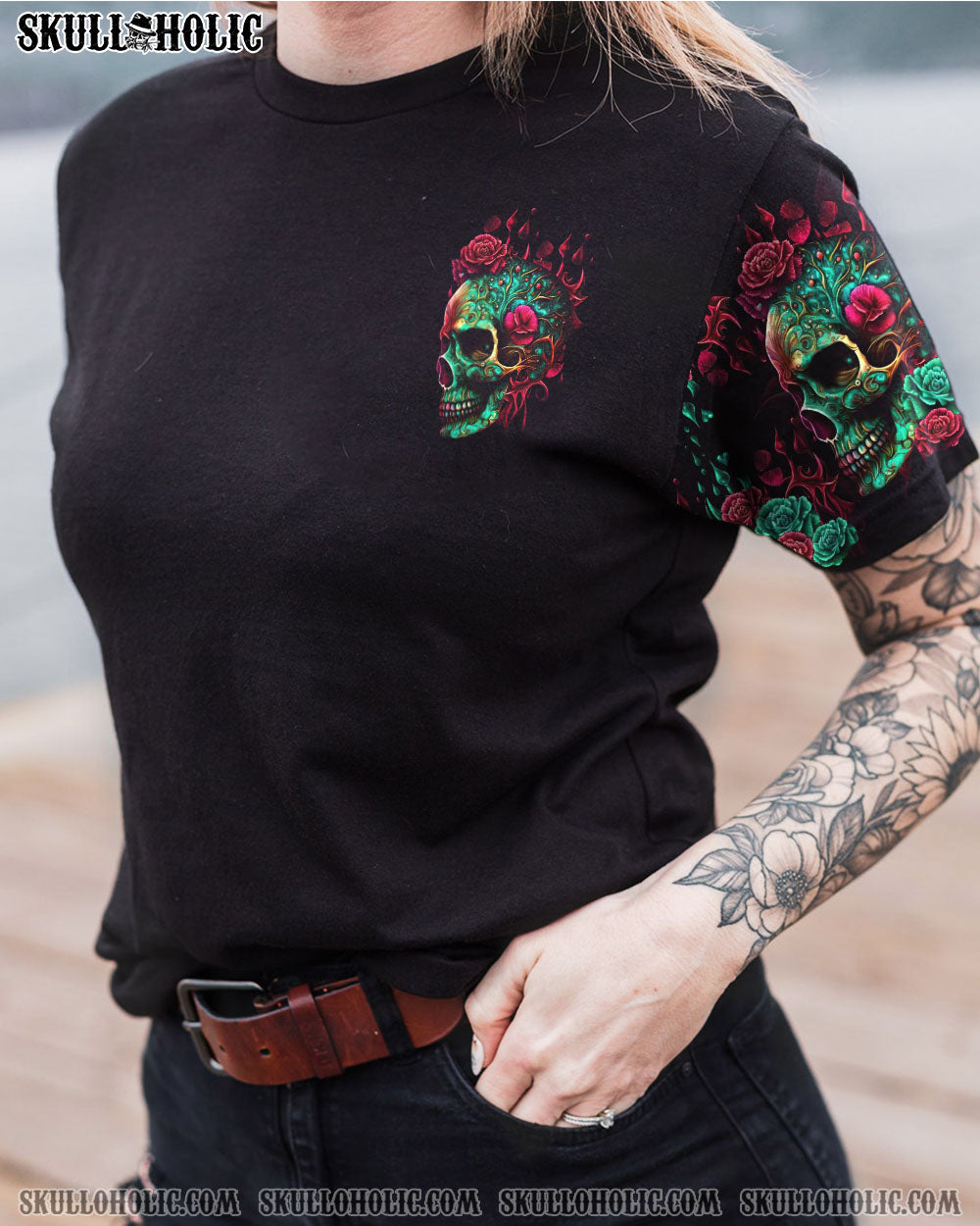 My Give a F is Broken but My go F yourself is fully Funtional Skull Colorful Floral AOP Shirts _4_ vBlPY