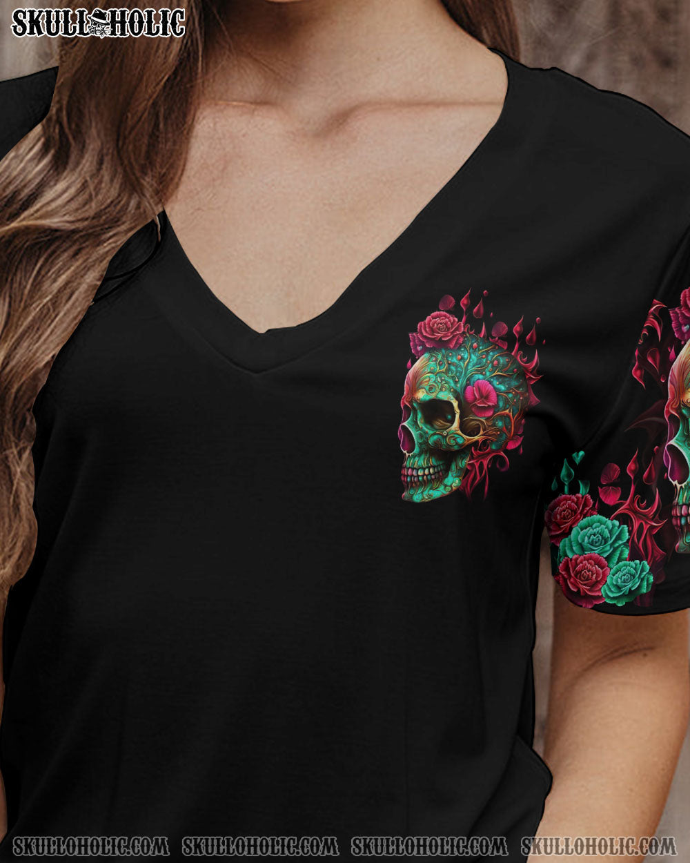 My Give a F is Broken but My go F yourself is fully Funtional Skull Colorful Floral AOP Shirts _6_ pJQGz