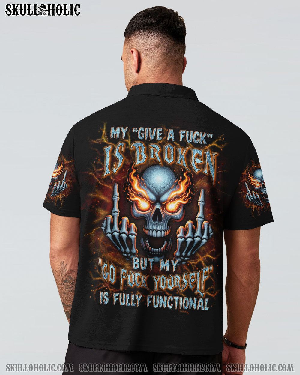 My Give a Fck Is Broken But My Go Fck Yourself Is Fully Functional Savage Gothic Tee AOP Shirts _17_ LudGp